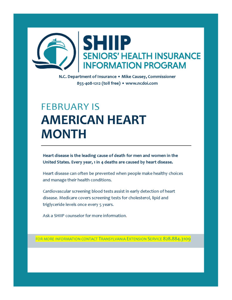 SHIIP Announcement February is Heart Month