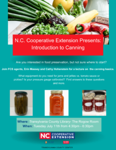 Cover photo for Introduction to Canning Class at local library