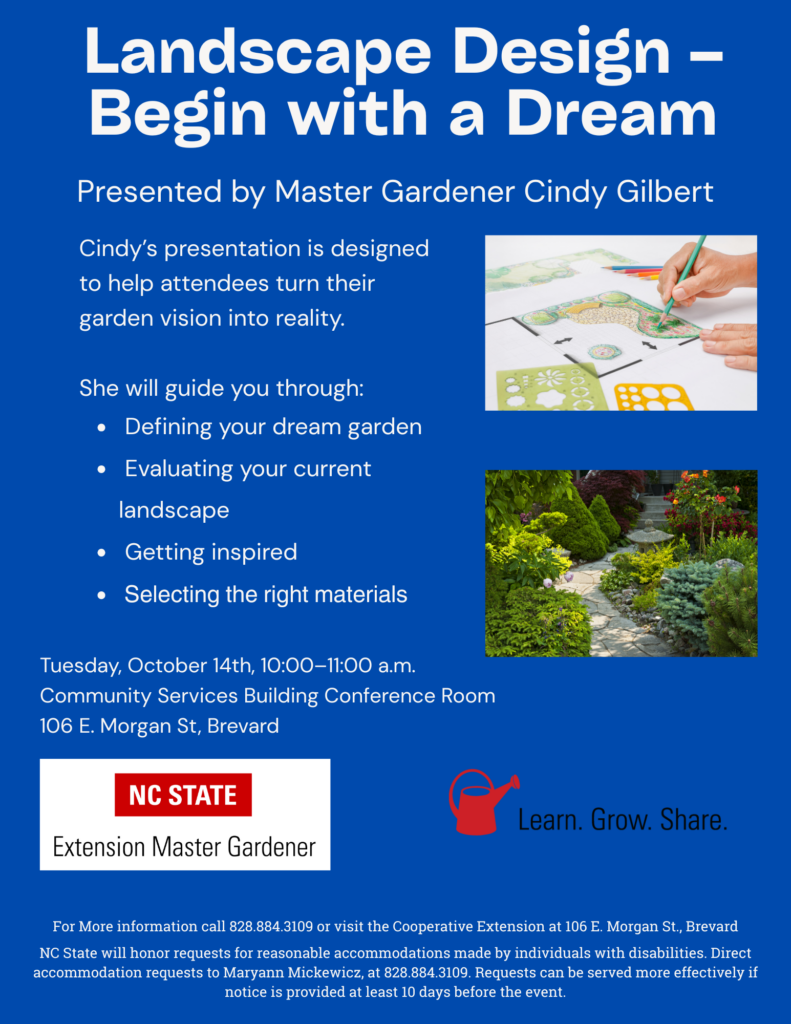 Landscape Design Program Flyer 10-2025